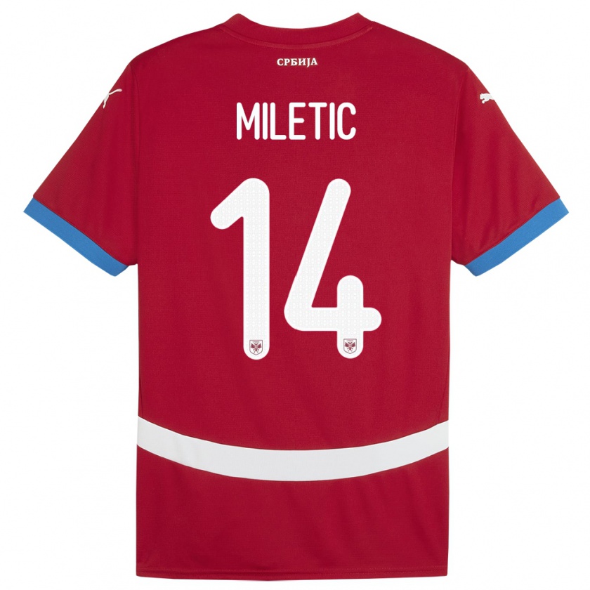 Kandiny Kinder Serbien Vladimir Miletic #14 Rot Heimtrikot Trikot 24-26 T-Shirt Österreich