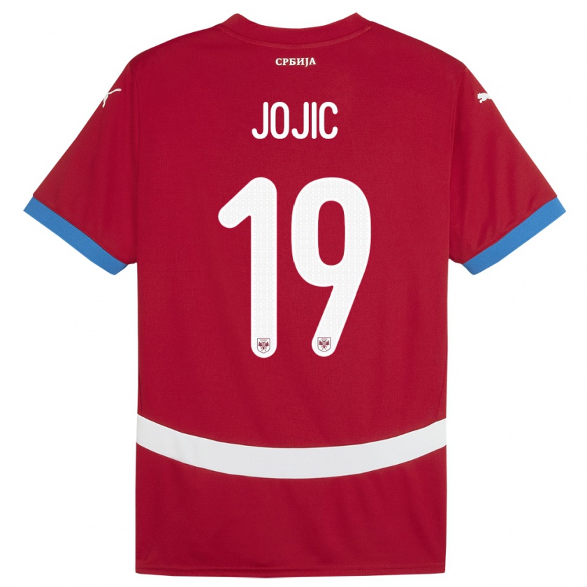 Kandiny Kinderen Servië Nikola Jojic #19 Rood Thuisshirt Thuistenue 24-26 T-Shirt