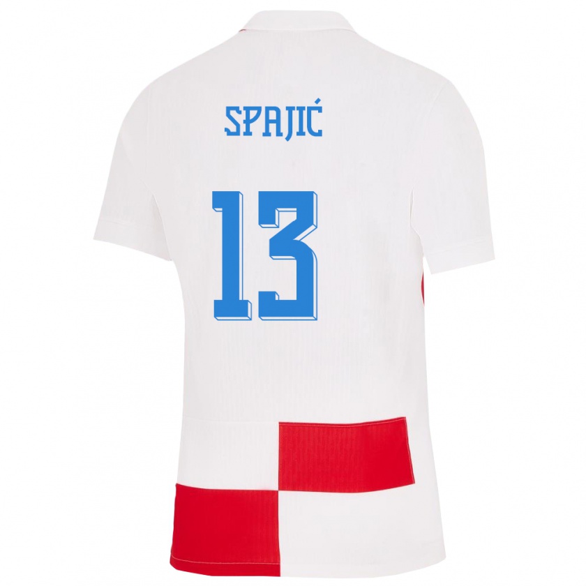 Kandiny Kinder Kroatien Helena Spajic #13 Weiß Rot Heimtrikot Trikot 24-26 T-Shirt Österreich