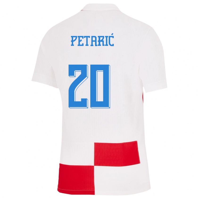 Kandiny Kinder Kroatien Nika Petaric #20 Weiß Rot Heimtrikot Trikot 24-26 T-Shirt Österreich