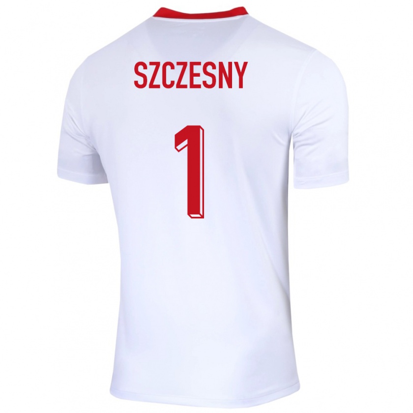 Kandiny Bambino Maglia Polonia Wojciech Szczesny #1 Bianco Kit Gara Home 24-26 Maglietta