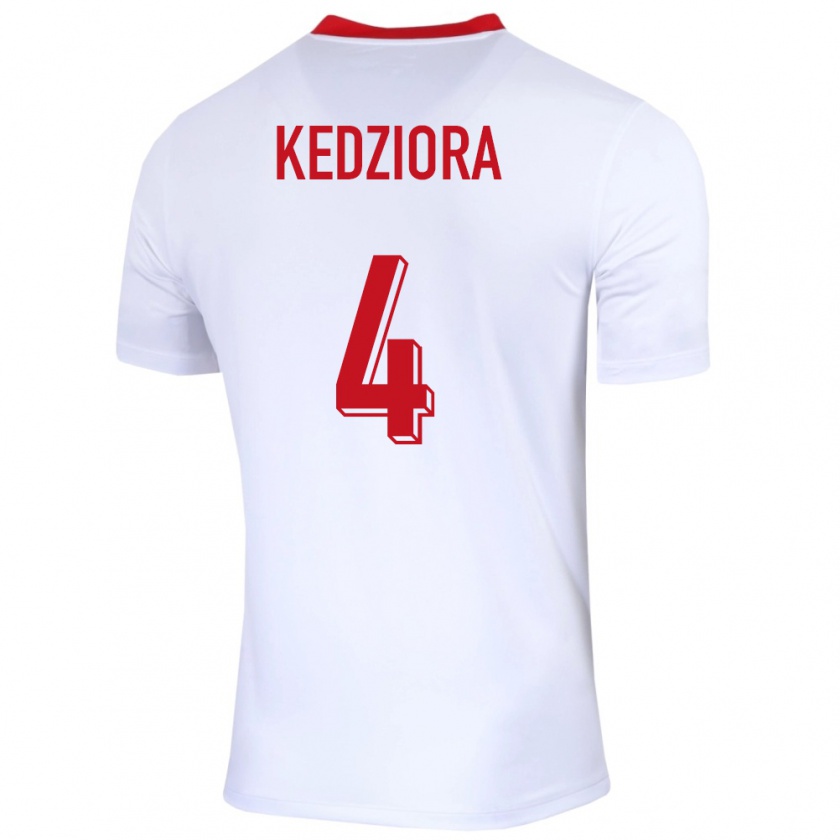 Kandiny Bambino Maglia Polonia Tomasz Kedziora #4 Bianco Kit Gara Home 24-26 Maglietta