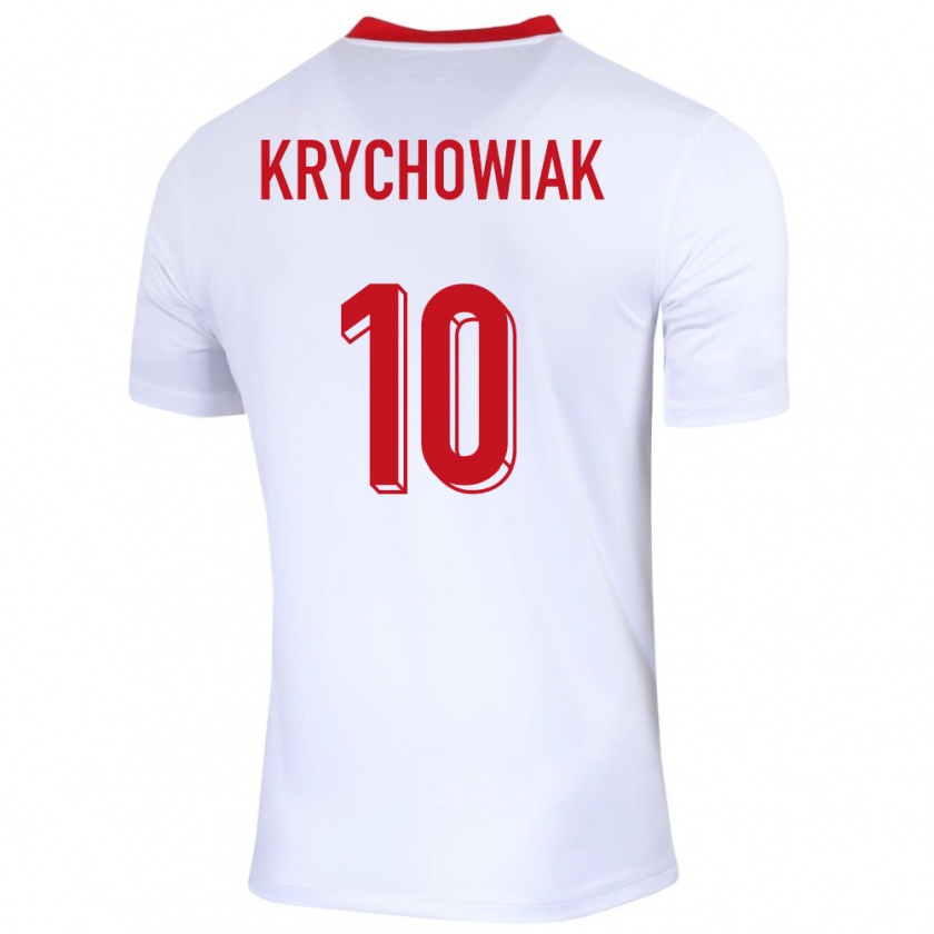 Kandiny Kinderen Polen Grzegorz Krychowiak #10 Wit Thuisshirt Thuistenue 24-26 T-Shirt België