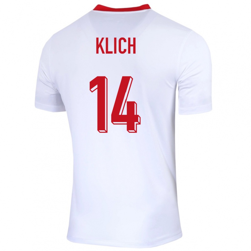 Kandiny Bambino Maglia Polonia Mateusz Klich #14 Bianco Kit Gara Home 24-26 Maglietta