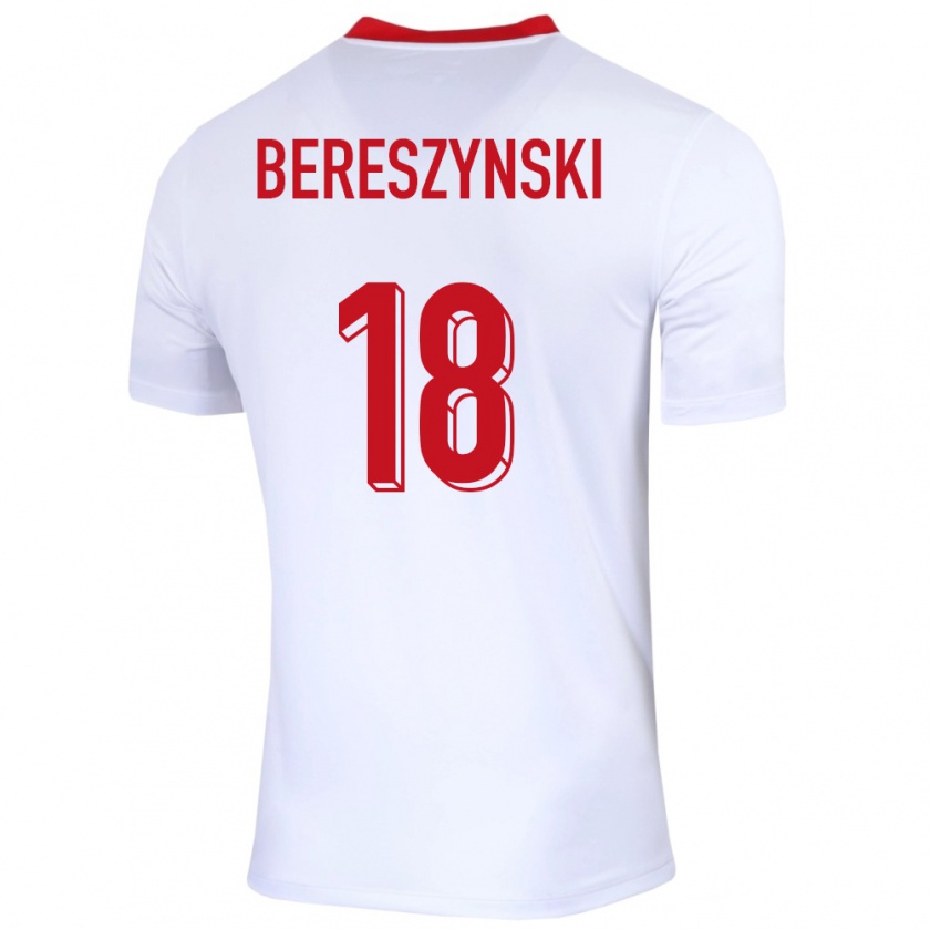 Kandiny Kinderen Polen Bartosz Bereszynski #18 Wit Thuisshirt Thuistenue 24-26 T-Shirt België