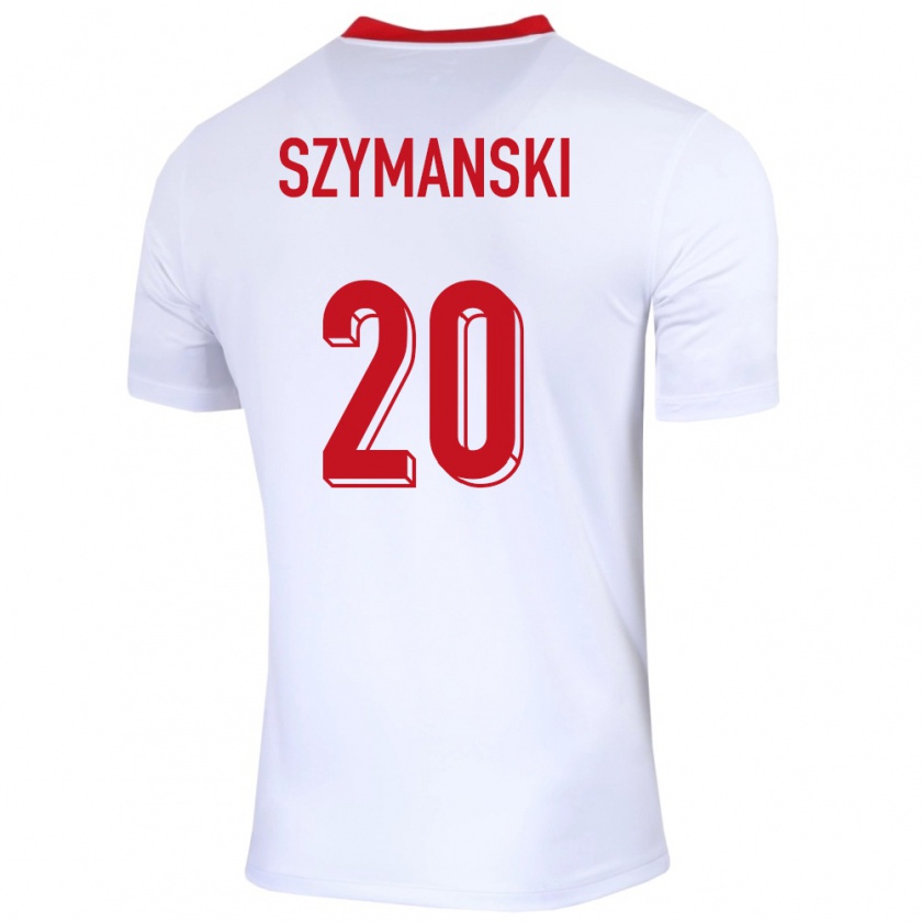 Kandiny Kinder Polen Sebastian Szymanski #20 Weiß Heimtrikot Trikot 24-26 T-Shirt Österreich