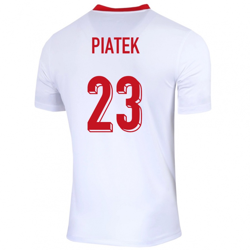 Kandiny Kinderen Polen Krzysztof Piatek #23 Wit Thuisshirt Thuistenue 24-26 T-Shirt