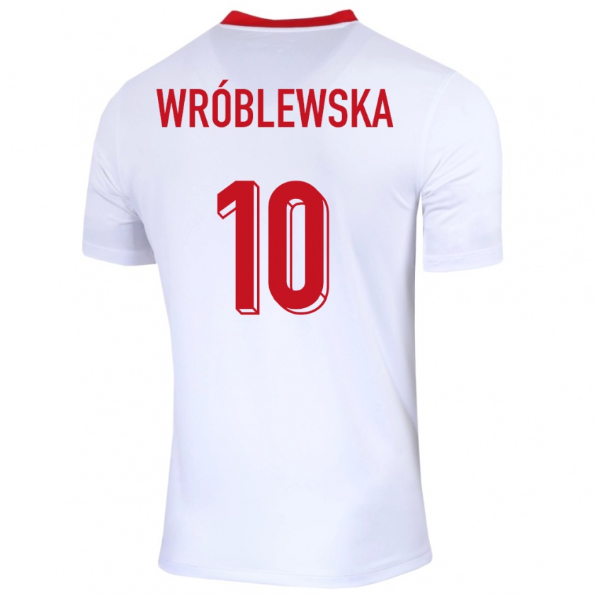 Kandiny Kinder Polen Joanna Wroblewska #10 Weiß Heimtrikot Trikot 24-26 T-Shirt Österreich