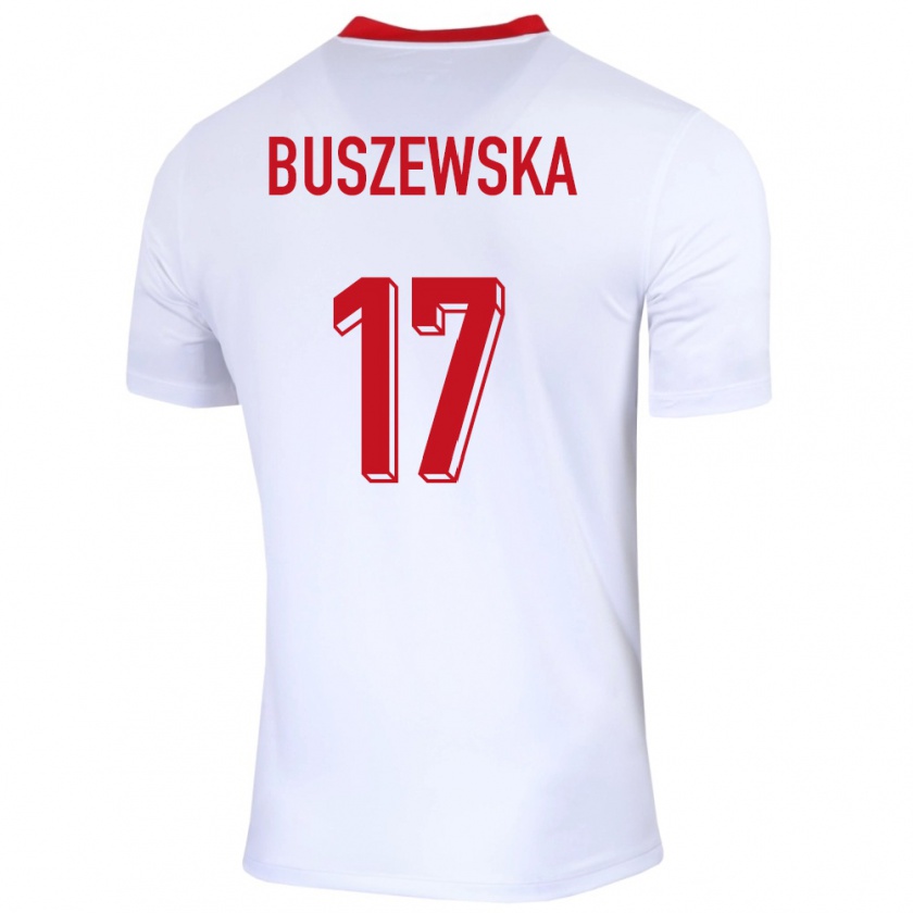 Kandiny Kinder Polen Zofia Buszewska #17 Weiß Heimtrikot Trikot 24-26 T-Shirt Österreich