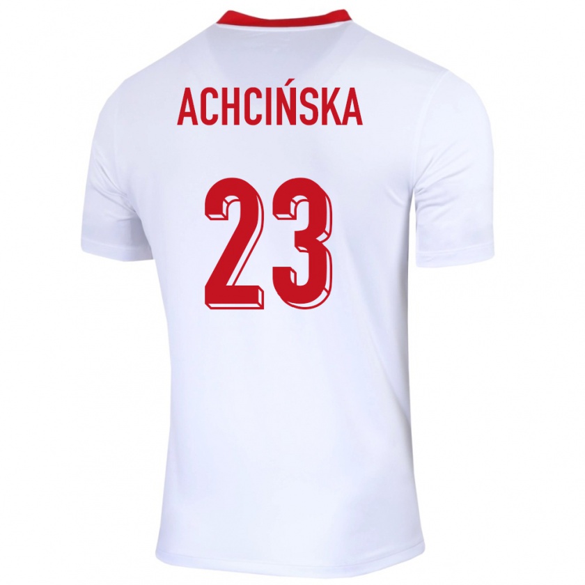 Kandiny Kinder Polen Adriana Achcinska #23 Weiß Heimtrikot Trikot 24-26 T-Shirt Österreich