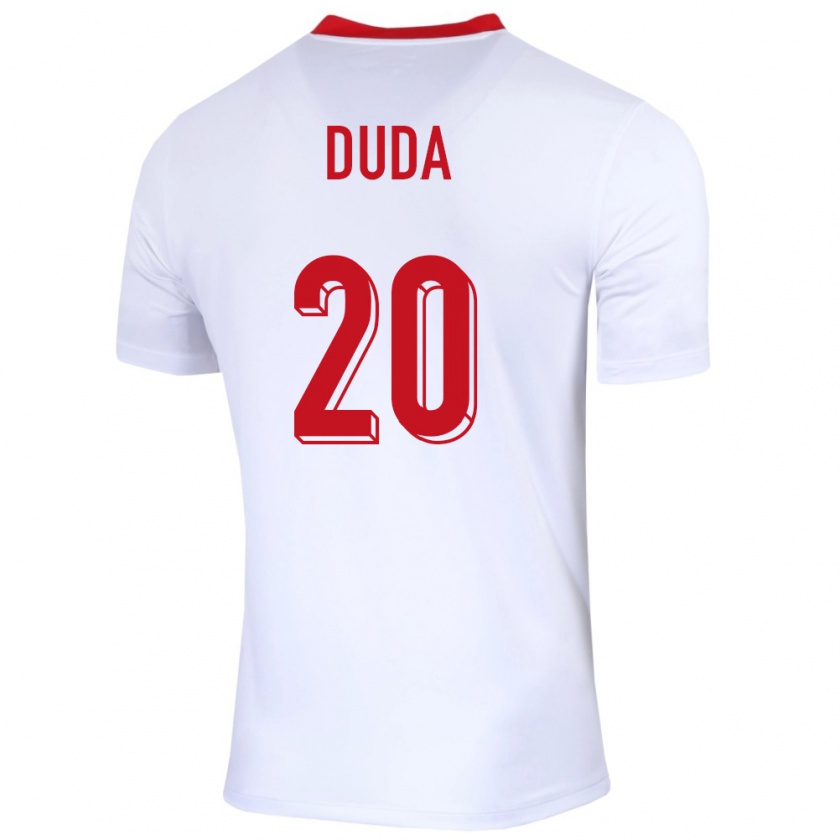 Kandiny Kinderen Polen Kacper Duda #20 Wit Thuisshirt Thuistenue 24-26 T-Shirt België