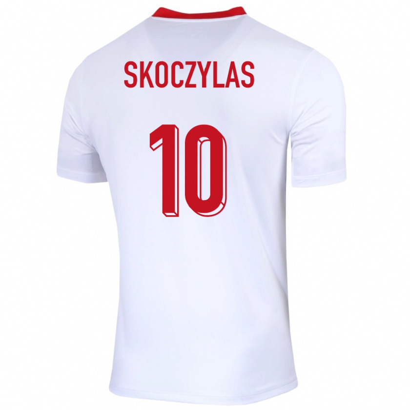 Kandiny Kinderen Polen Mateusz Skoczylas #10 Wit Thuisshirt Thuistenue 24-26 T-Shirt België