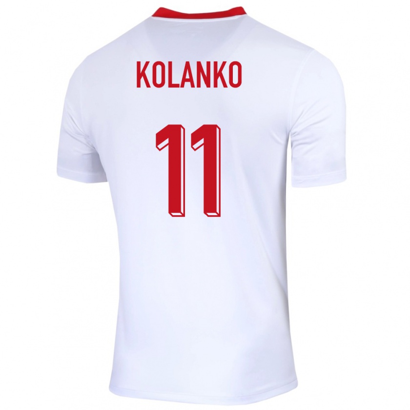 Kandiny Kinder Polen Krzysztof Kolanko #11 Weiß Heimtrikot Trikot 24-26 T-Shirt Österreich