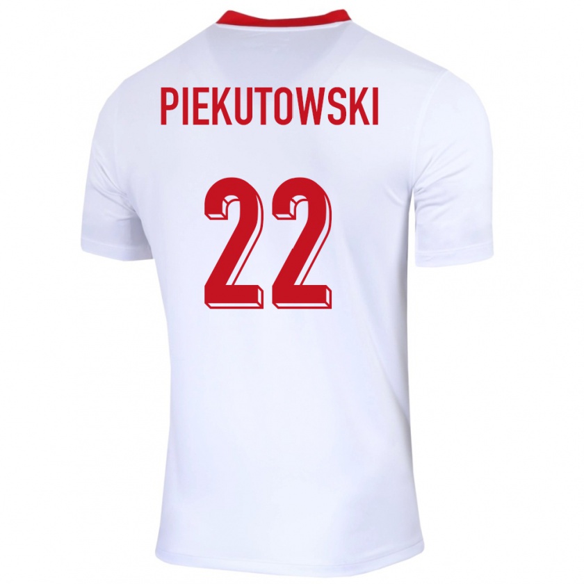 Kandiny Kinderen Polen Milosz Piekutowski #22 Wit Thuisshirt Thuistenue 24-26 T-Shirt België