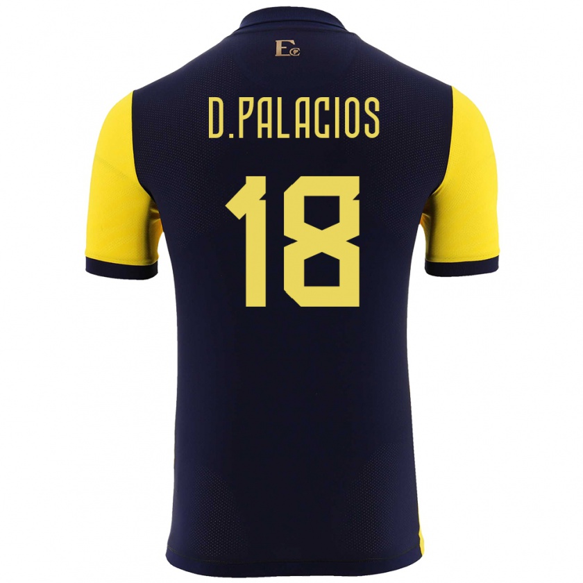 Kandiny Kinderen Ecuador Diego Palacios #18 Geel Thuisshirt Thuistenue 24-26 T-Shirt België