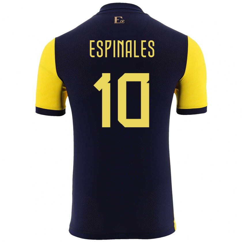 Kandiny Kinderen Ecuador Joselyn Espinales #10 Geel Thuisshirt Thuistenue 24-26 T-Shirt België