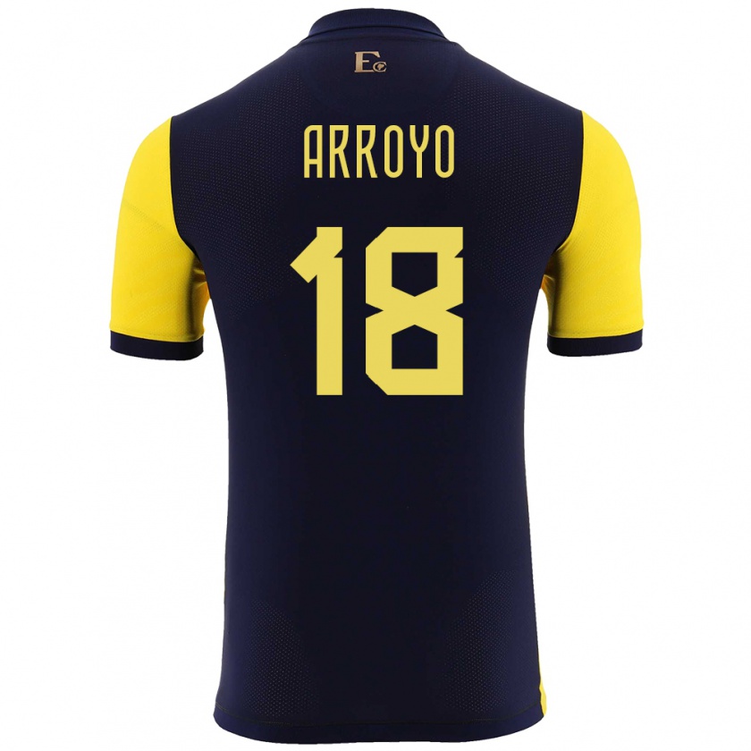 KandinyキッズエクアドルJean Arroyo#18黄ホームシャツ24-26ジャージーユニフォーム