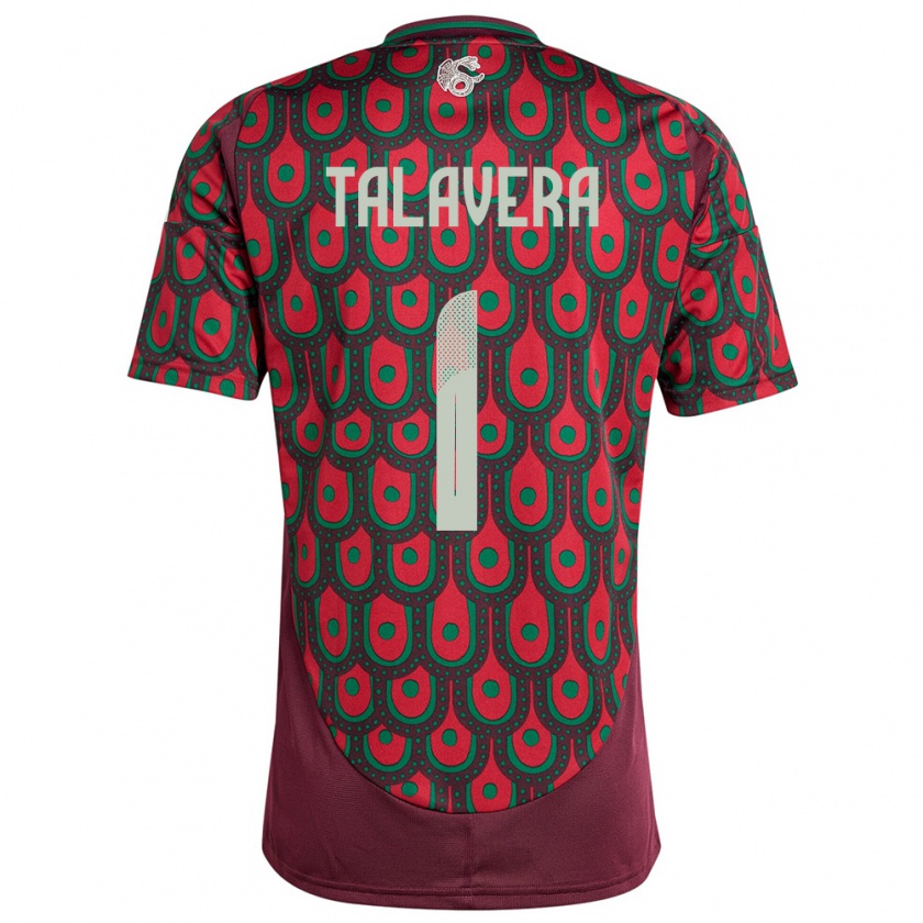 Kandiny Kinderen Mexico Alfredo Talavera #1 Kastanjebruin Thuisshirt Thuistenue 24-26 T-Shirt