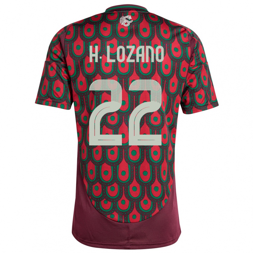 Kandiny Bambino Maglia Messico Hirving Lozano #22 Marrone Kit Gara Home 24-26 Maglietta