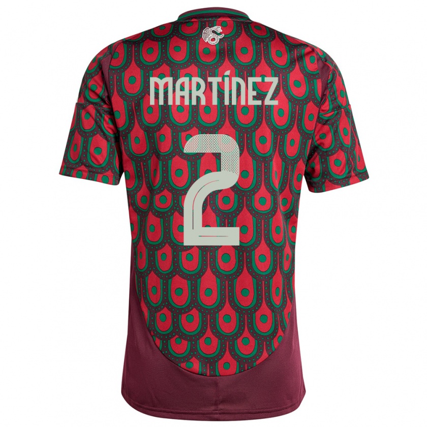 Kandiny Kinderen Mexico Emilio Martinez #2 Kastanjebruin Thuisshirt Thuistenue 24-26 T-Shirt