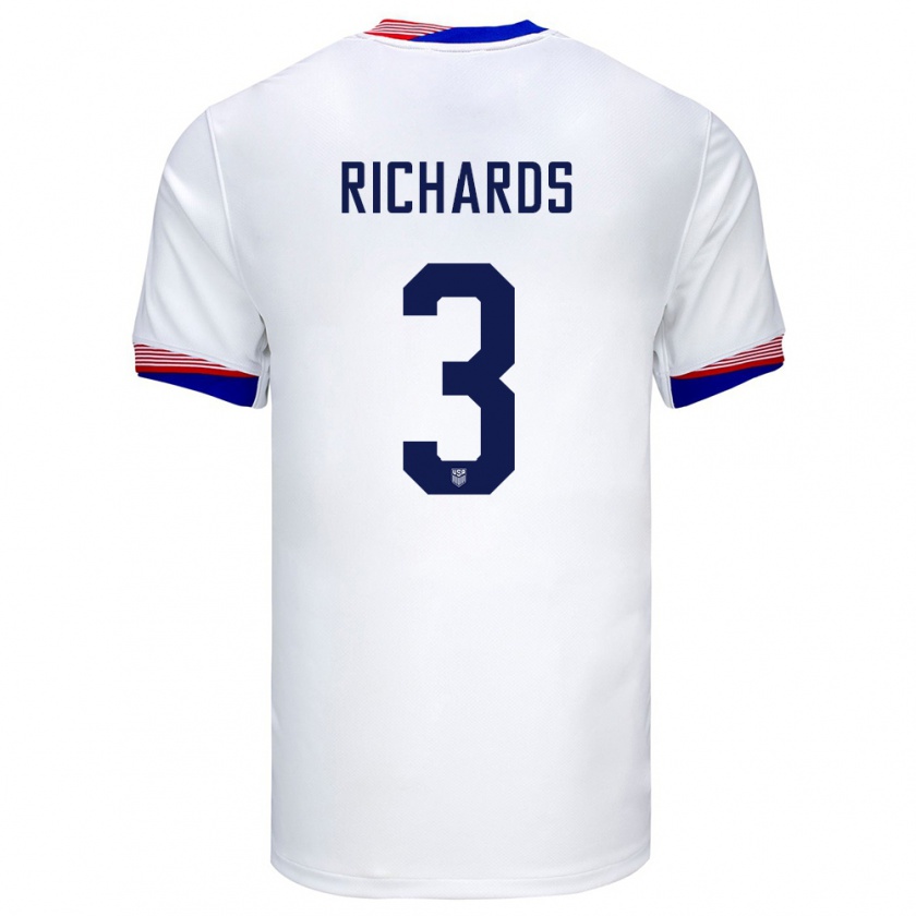 Kandiny Kinder Vereinigte Staaten Chris Richards #3 Weiß Heimtrikot Trikot 24-26 T-Shirt Österreich