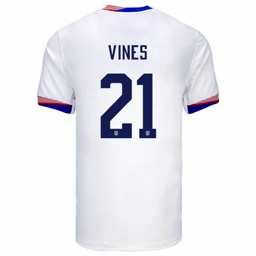 Kandiny Kinderen Verenigde Staten Sam Vines #21 Wit Thuisshirt Thuistenue 24-26 T-Shirt