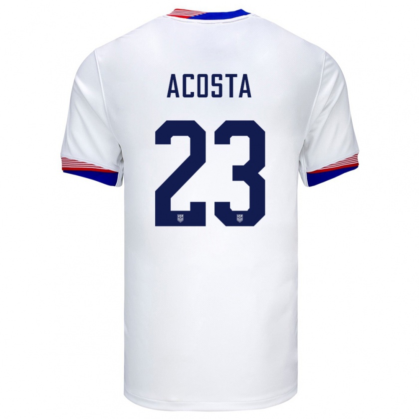 Kandiny Kinder Vereinigte Staaten Kellyn Acosta #23 Weiß Heimtrikot Trikot 24-26 T-Shirt Österreich