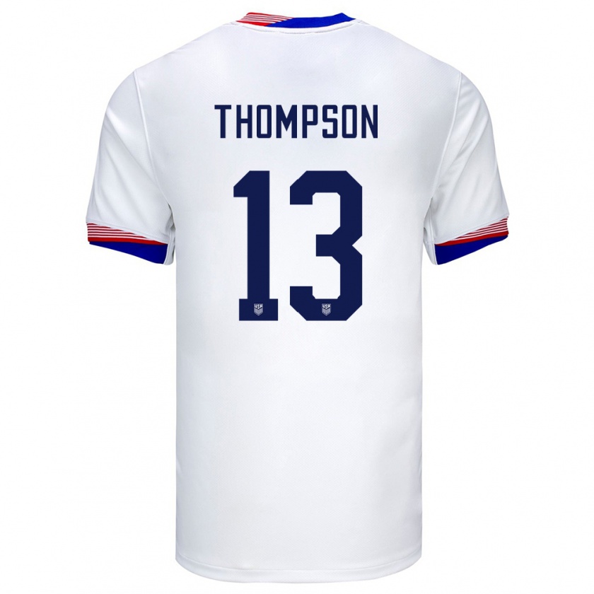 Kandiny Kinderen Verenigde Staten Alyssa Thompson #13 Wit Thuisshirt Thuistenue 24-26 T-Shirt