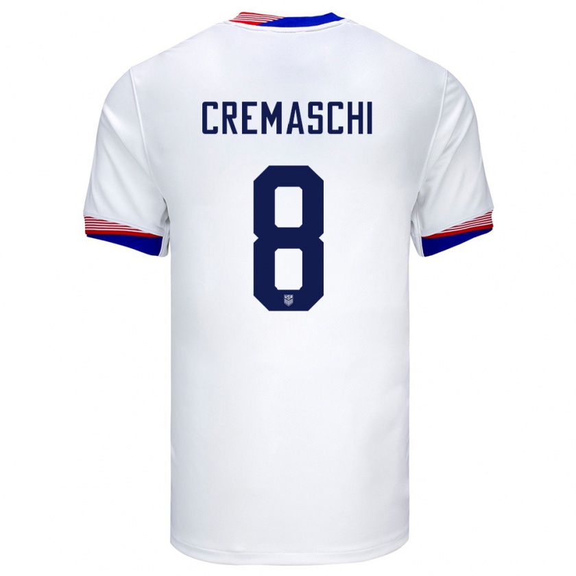 Kandinyキッズアメリカ合衆国Benjamin Cremaschi#8白ホームシャツ24-26ジャージーユニフォーム