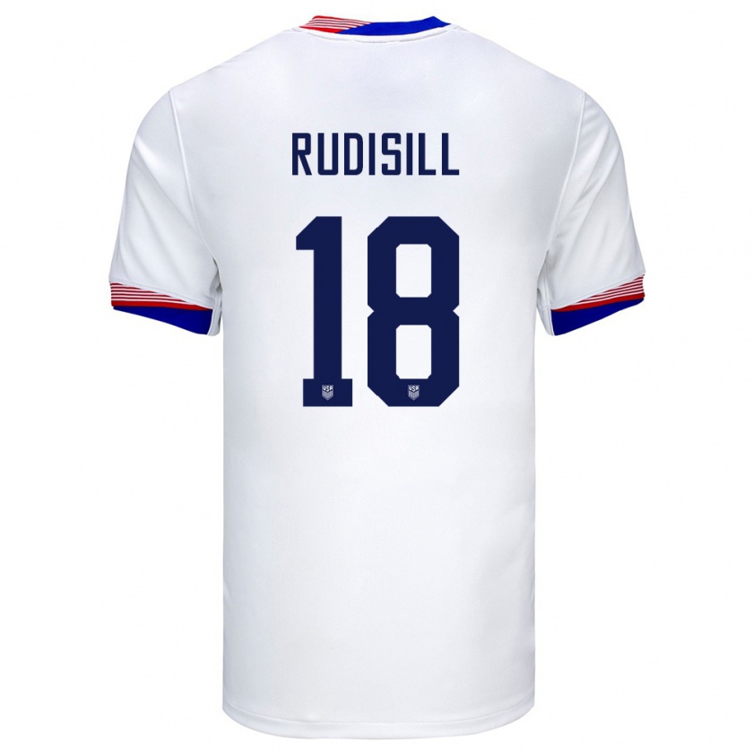 Kandiny Bambino Maglia Stati Uniti Paulo Rudisill #18 Bianco Kit Gara Home 24-26 Maglietta