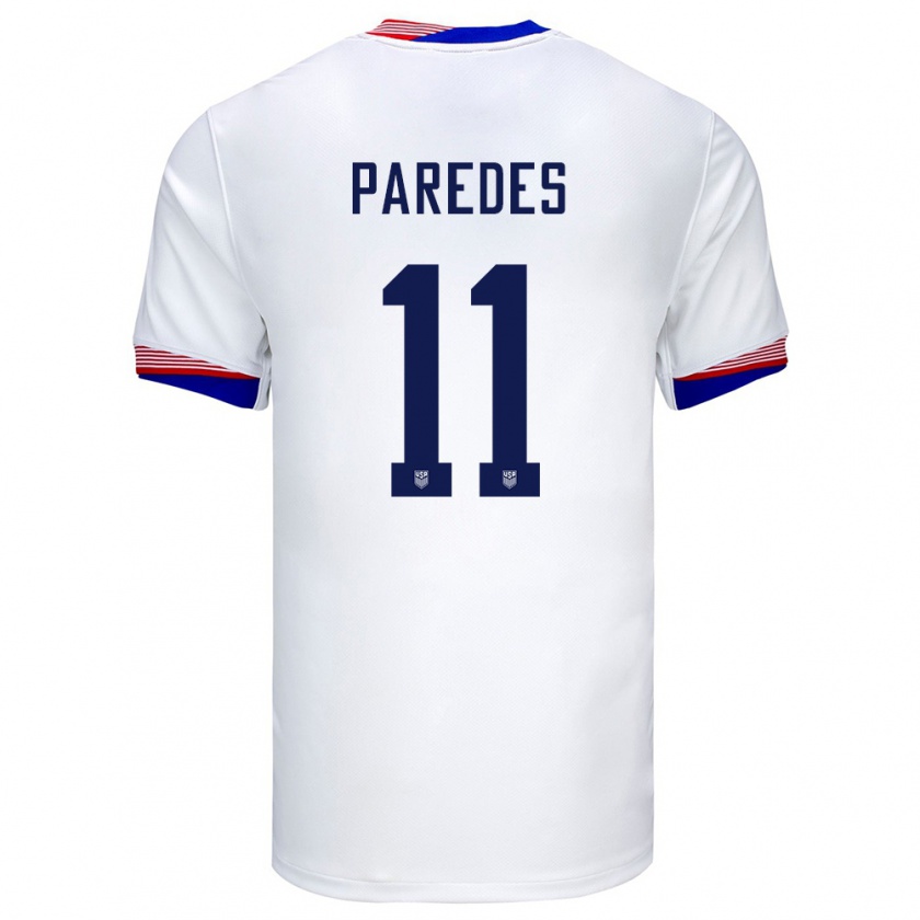 Kandiny Bambino Maglia Stati Uniti Kevin Paredes #11 Bianco Kit Gara Home 24-26 Maglietta