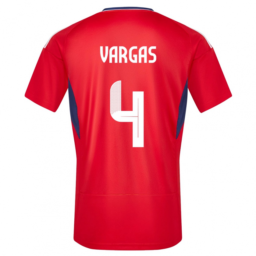 Kandiny Kinderen Costa Rica Juan Pablo Vargas #4 Rood Thuisshirt Thuistenue 24-26 T-Shirt