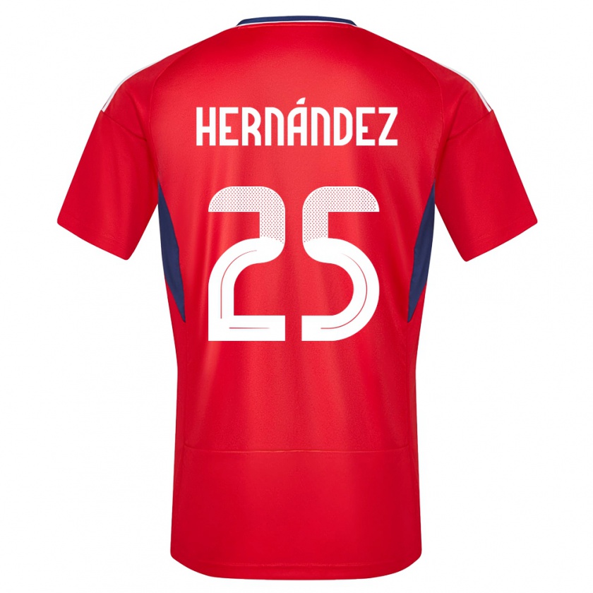 Kandiny Niño Camiseta Costa Rica Anthony Hernandez #25 Rojo 1ª Equipación 24-26 La Camisa México