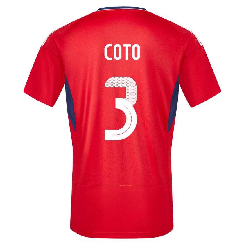 Kandiny Kinderen Costa Rica Maria Coto #3 Rood Thuisshirt Thuistenue 24-26 T-Shirt