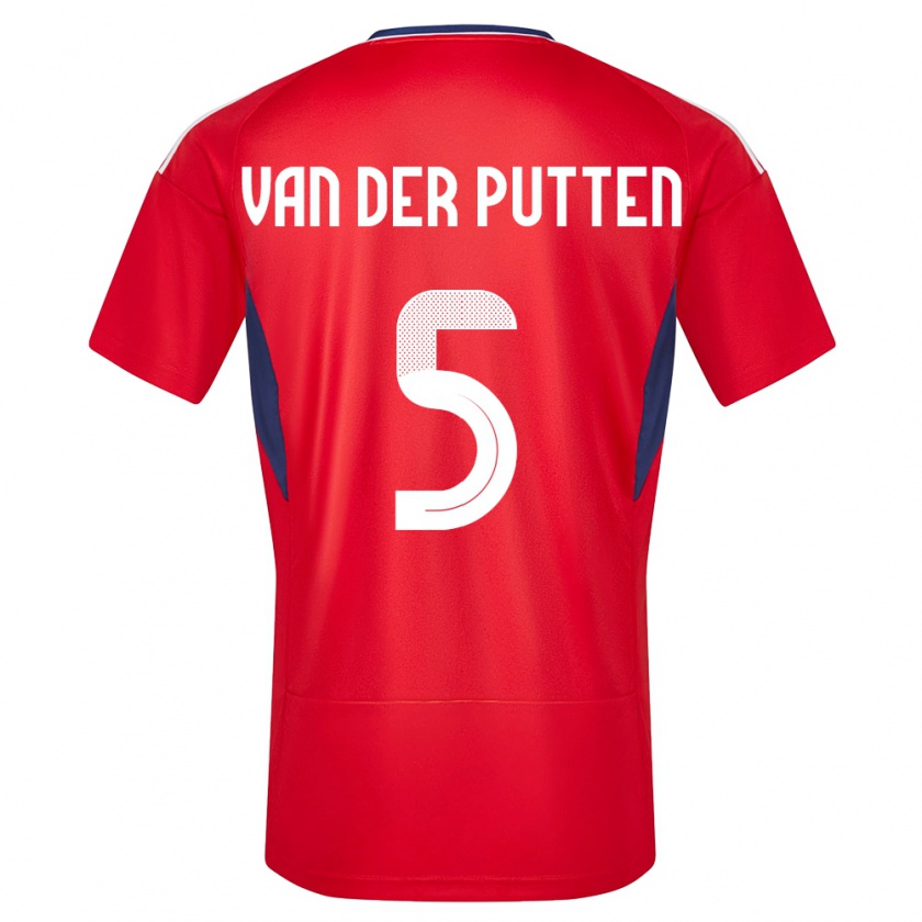 Kandiny Kinderen Costa Rica Santiago Van Der Putten #5 Rood Thuisshirt Thuistenue 24-26 T-Shirt