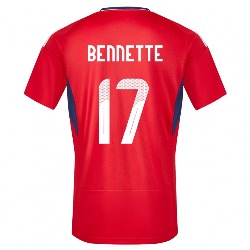 Kandiny Bambino Maglia Costa Rica Jewison Bennette #17 Rosso Kit Gara Home 24-26 Maglietta