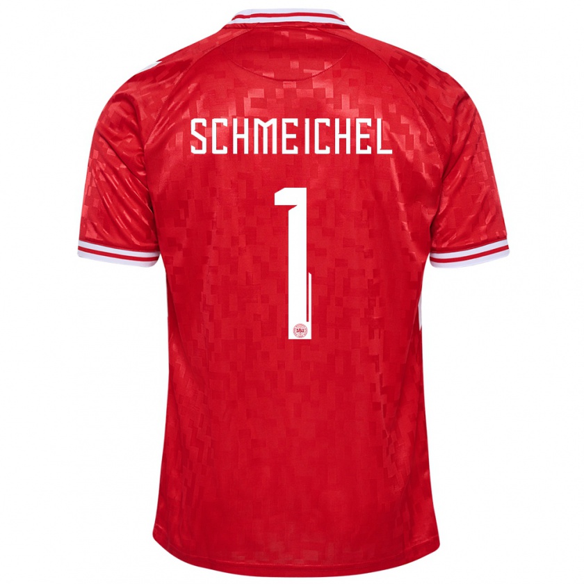 Kandiny Bambino Maglia Danimarca Kasper Schmeichel #1 Rosso Kit Gara Home 24-26 Maglietta