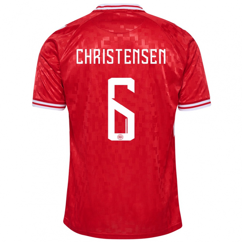 Kandiny Kinderen Denemarken Andreas Christensen #6 Rood Thuisshirt Thuistenue 24-26 T-Shirt