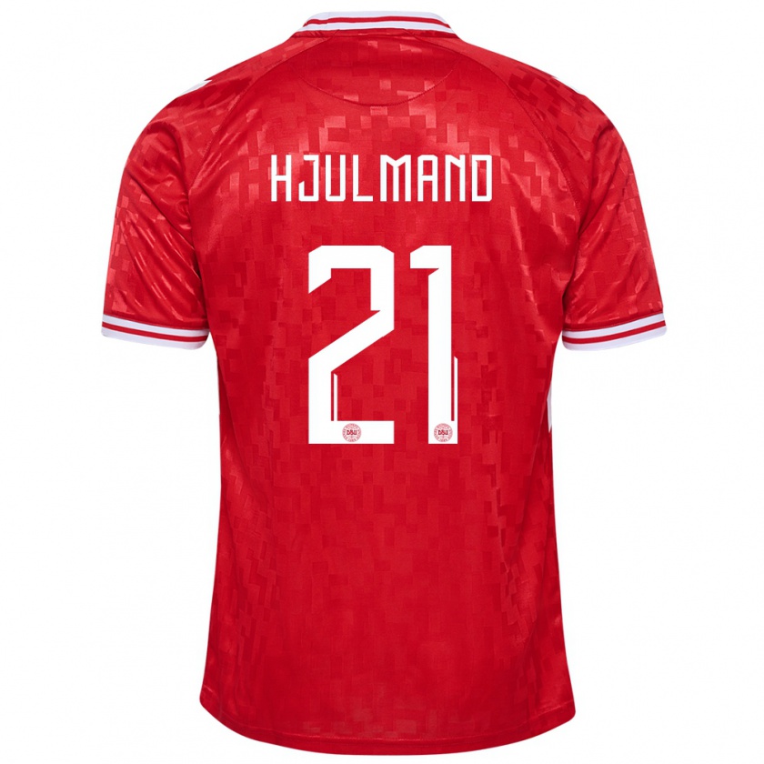 Kandiny Kinderen Denemarken Morten Hjulmand #21 Rood Thuisshirt Thuistenue 24-26 T-Shirt