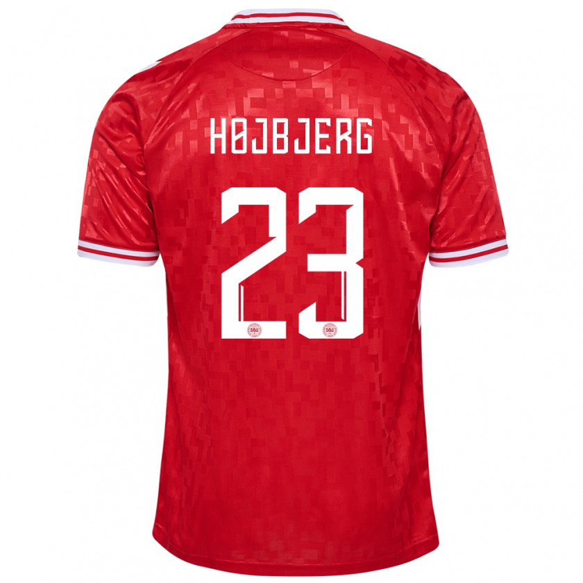 Kandiny Kinderen Denemarken Pierre-Emile Højbjerg #23 Rood Thuisshirt Thuistenue 24-26 T-Shirt België