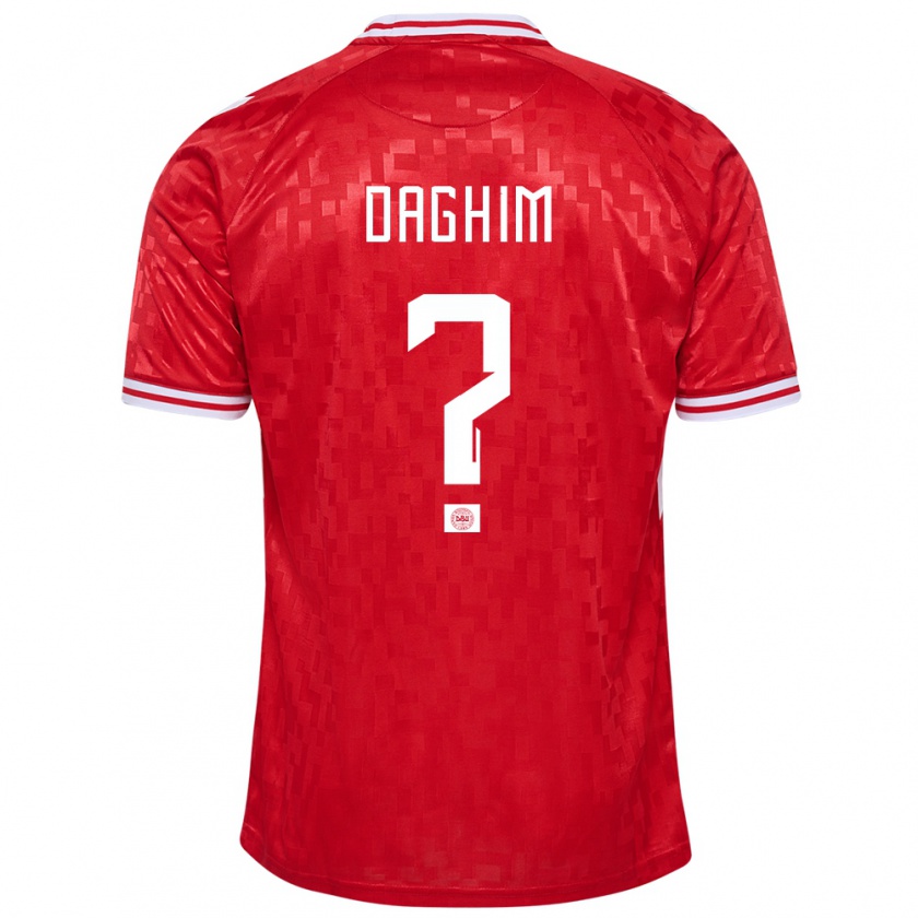 Kandiny Bambino Maglia Danimarca Adam Daghim #0 Rosso Kit Gara Home 24-26 Maglietta