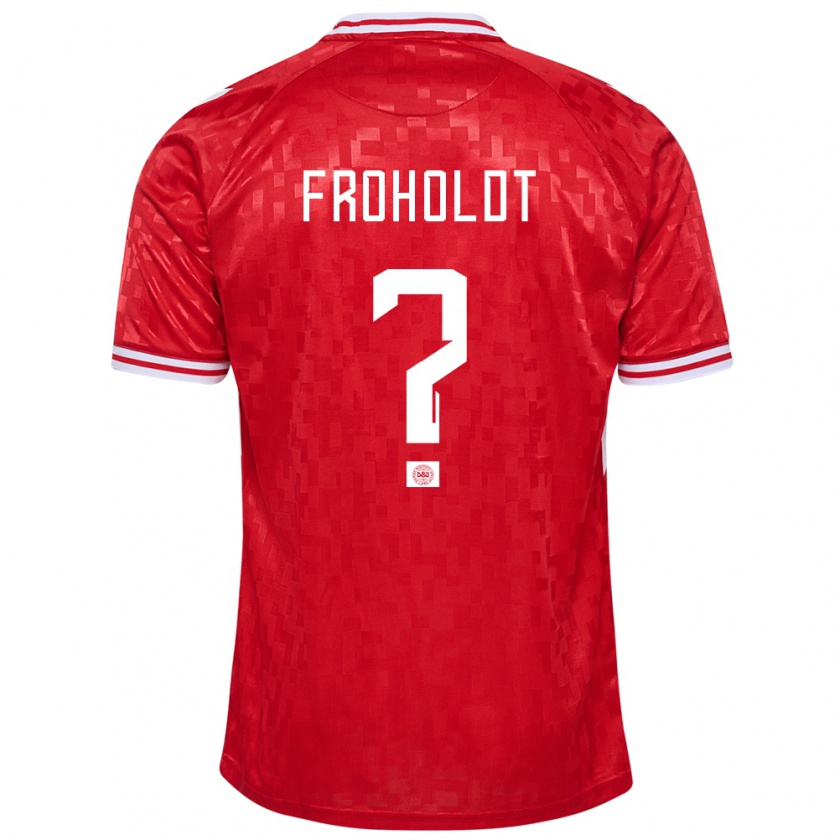 Kandiny Kinderen Denemarken Victor Froholdt #0 Rood Thuisshirt Thuistenue 24-26 T-Shirt België