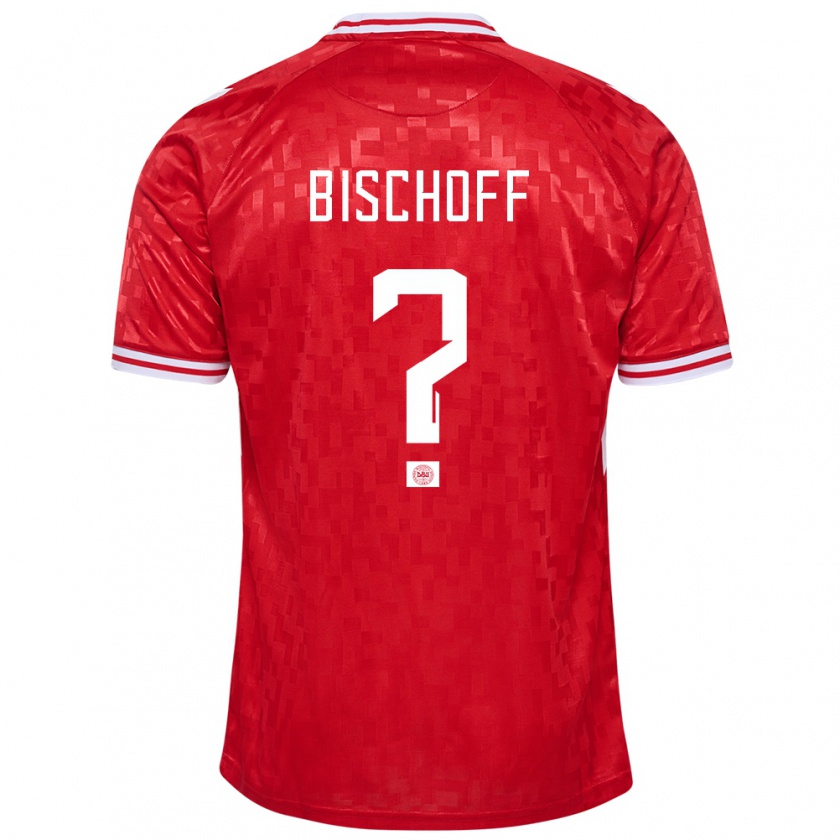 Kandiny Bambino Maglia Danimarca Clement Bischoff #0 Rosso Kit Gara Home 24-26 Maglietta