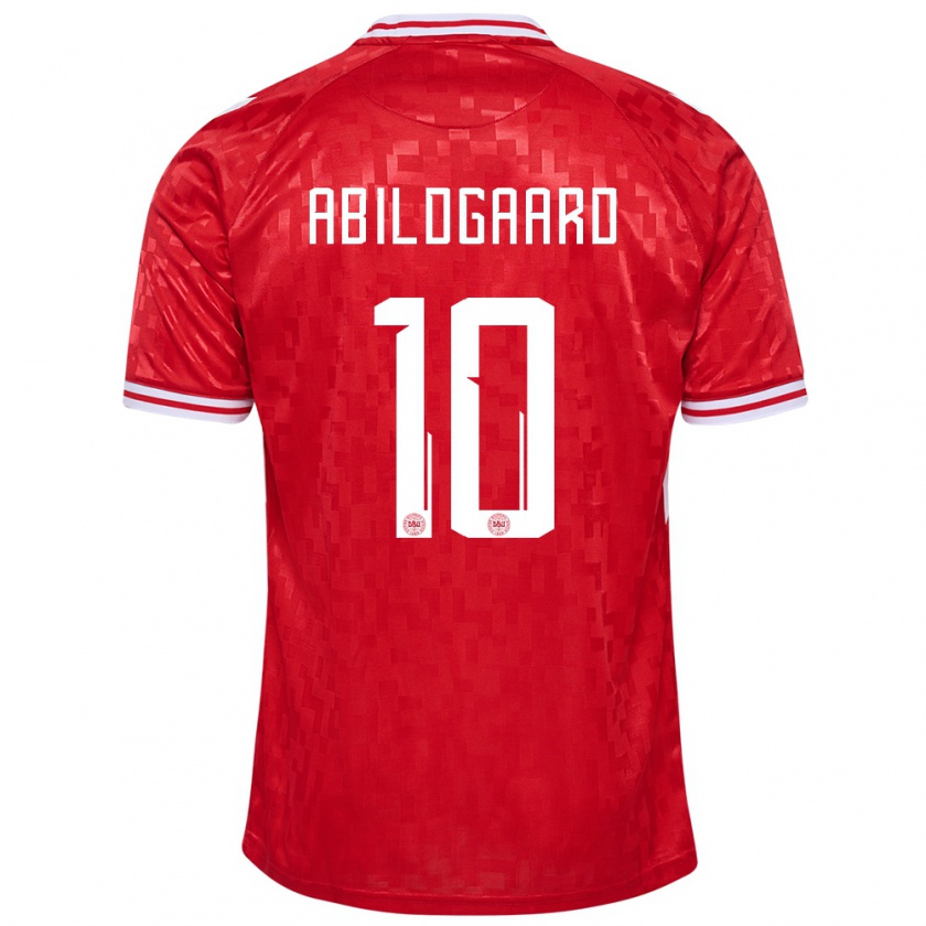 Kandiny Kinderen Denemarken Lasse Abildgaard #10 Rood Thuisshirt Thuistenue 24-26 T-Shirt België