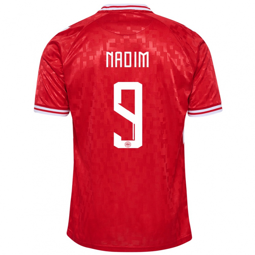 Kandiny Kinderen Denemarken Nadia Nadim #9 Rood Thuisshirt Thuistenue 24-26 T-Shirt België