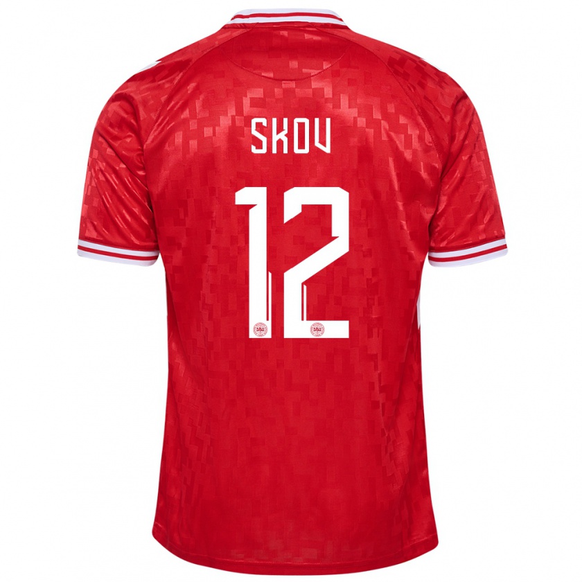 Kandiny Kinderen Denemarken Robert Skov #12 Rood Thuisshirt Thuistenue 24-26 T-Shirt België