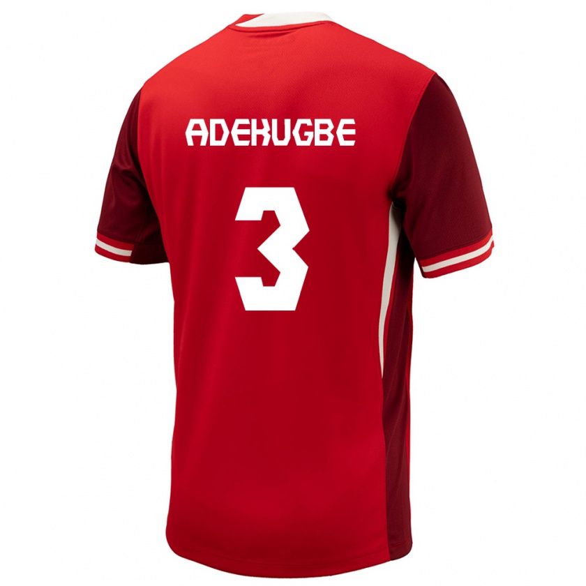 Kandiny Kinderen Canada Samuel Adekugbe #3 Rood Thuisshirt Thuistenue 24-26 T-Shirt België