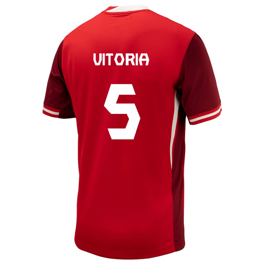 Kandiny Kinder Kanada Steven Vitória #5 Rot Heimtrikot Trikot 24-26 T-Shirt Österreich