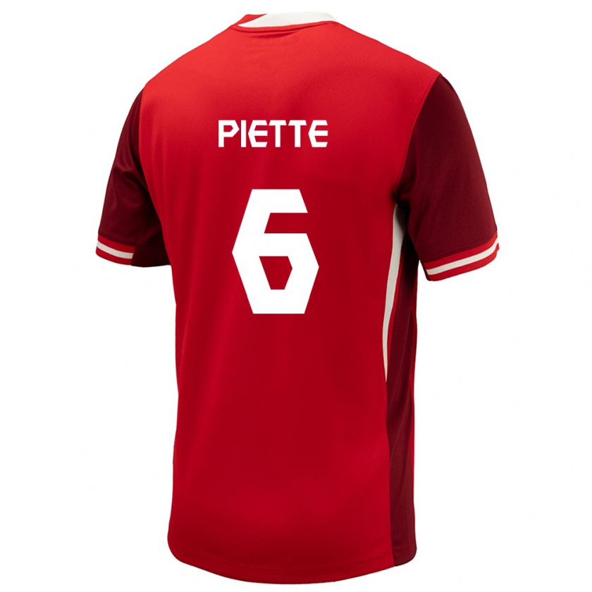 Kandiny Kinder Kanada Samuel Piette #6 Rot Heimtrikot Trikot 24-26 T-Shirt Österreich