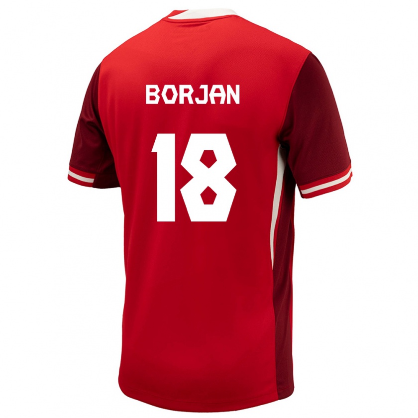 Kandiny Niño Camiseta Canadá Milan Borjan #18 Rojo 1ª Equipación 24-26 La Camisa